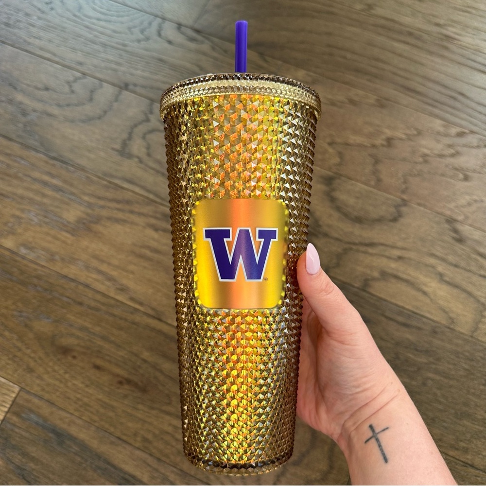 Starbucks x University of Washington (UW) Gold Studded Cold Cup Tumbler